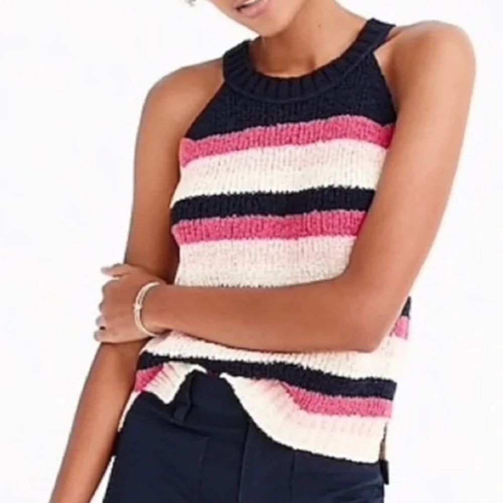 J. Crew Striped Knit Sweater Tank Top Women’s Small